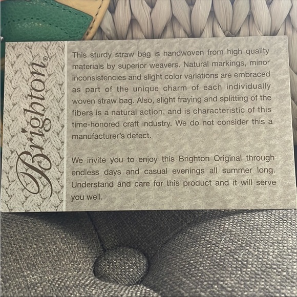 EUC discontinued Beautiful Brighton thick raffia shoulder bag with bag charms - Picture 9 of 12